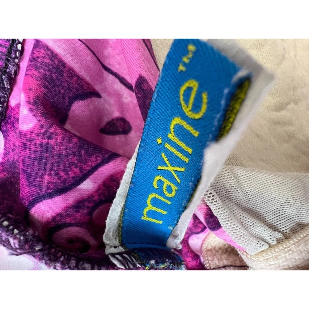 WOMENS SWIM SUITE SIZE  8 MAXINE OF HOLLYWOOD BRIGHT FLORAL PINK ONE PIECE - Picture 5 of 7